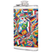 2026 ワールドカップ 国旗 サッカーボール ガラス マグカップ フラスク (左)