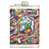 2026 ワールドカップ 国旗 サッカーボール ガラス マグカップ フラスク (正面)