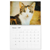 2026 三毛猫+べっ甲猫好きな人へのギフト カレンダー (2月 2027)