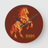 2026 丙午(ひのえうま)年 ラウンド壁時計 (正面)