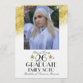 2026 卒業アルバムパーティーの台本 スターズ フォト 招待状 (正面)