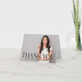 2026 卒業写真 縦書き フォント ありがとうカード サンキューカード (正面)