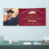 2026 卒業式 バーガンディー 卒業パーティー フォト 横断幕 (トレードショー)