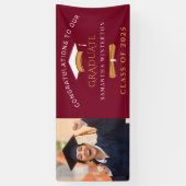 2026 卒業式 バーガンディー 卒業パーティー フォト 横断幕 (縦)