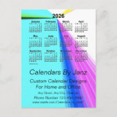 2026 年の消失点ビジネスカレンダー（Janz） ポストカード (正面)