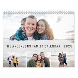 2026 年 個人用シンプル ファミリー カレンダー