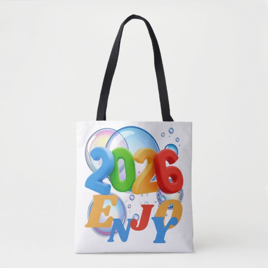 2026,楽しむ トートバッグ (正面)