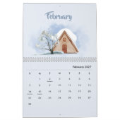 2026 水彩暦 カレンダー (2月 2027)