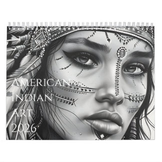2026 美しいネイティブアメリカンのアート作品 カレンダー