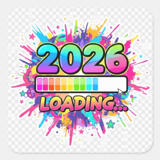 2026 読み込み中... プログレスバー ステッカー (正面)