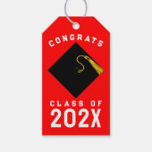 2026 赤い卒業式カスタマイズ ギフトタグ (正面)