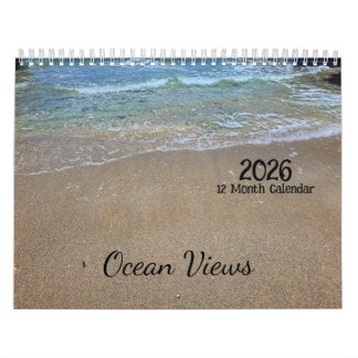 2026 12-Month Ocean Views Calendar カレンダー