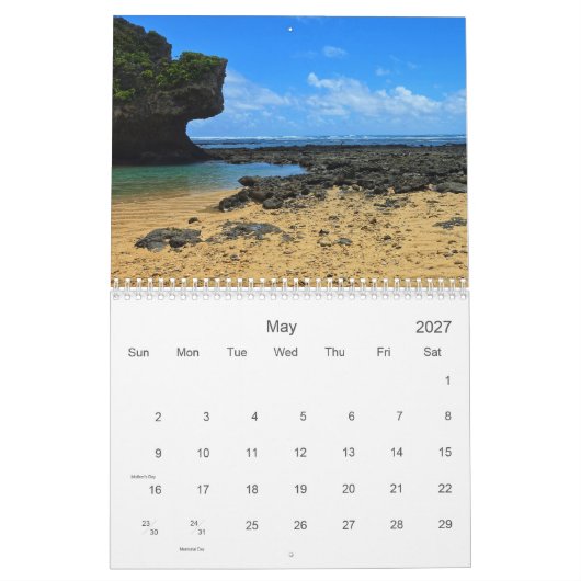 2026 12-Month Rocks of Okinawan Oceans Calendar カレンダー (5月 2027)