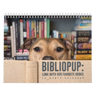 2026 15 month Calendar BiblioPup: Luna & Books カレンダー