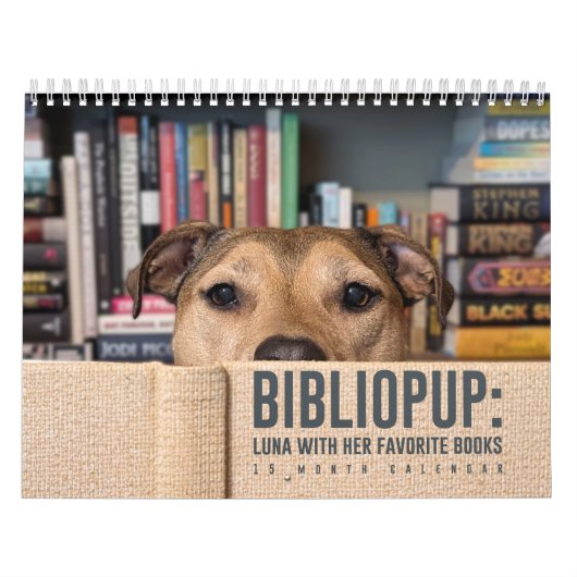 2026 15 month Calendar BiblioPup: Luna & Books カレンダー (カバー)