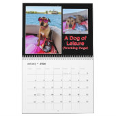 2026 15 month Calendar BiblioPup: Luna & Books カレンダー (1月 2026)