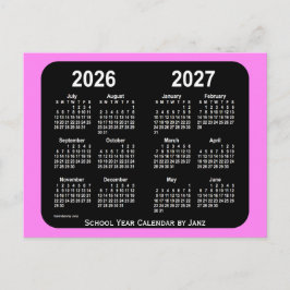 2026-2027バイオレットネオンミニスクールカレンダーby Janz ポストカード