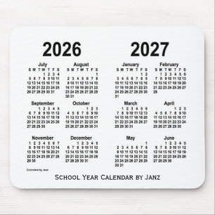 2026-2027ホワイトスクールカレンダーby Janz マウスパッド