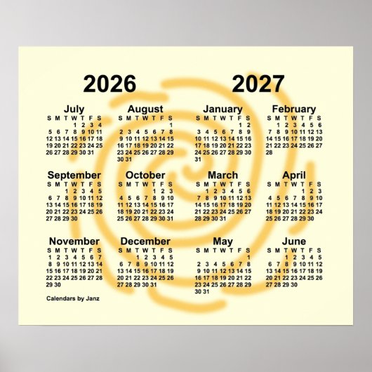 2026-2027年サンニーデイズ学年度カレンダー / Janz ポスター (正面)