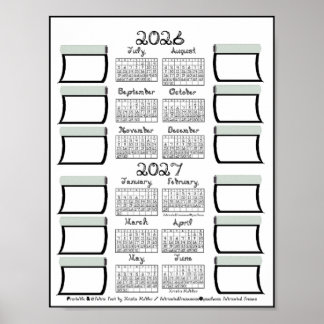 2026-2027年度カレンダーファブリックフォント&ボルト ポスター