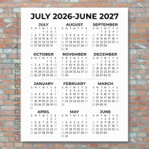 2026-2027年度 カレンダー シンプル ウォール