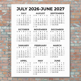 2026-2027年度 カレンダー シンプル ウォール ポスター