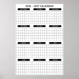 2026 - 2027年度 カレンダー 壁掛け ポスター