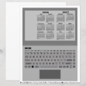 2026=2027年度 カレンダー 学校行事 ラップトップ キーボード (正面/裏面)