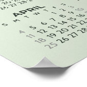 2026-2027年度 カレンダー Sage Green 壁 ポスター (角)