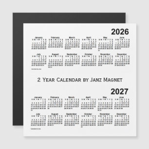 2026-2027年白2年カレンダー（Janz Magnet著）