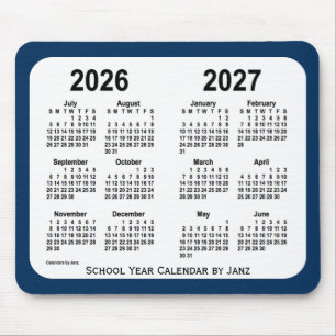 2026-2027警察箱のJanz著青い学校のカレンダー マウスパッド