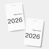 2026 2027 2028 ここに名前と称号 年を太文字で バッジ (正面＆裏面)