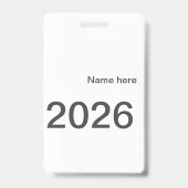 2026 2027 2028 ここに名前と称号 年を太文字で バッジ (裏面)