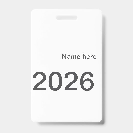 2026 2027 2028 ここに名前と称号 年を太文字で バッジ (正面)