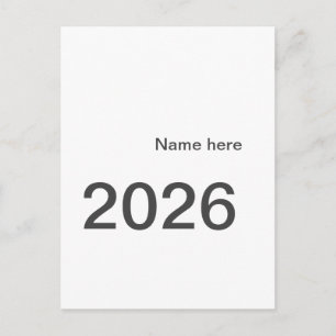 2026 2027 2028 ここに名前と称号 年間 太字 ポストカード