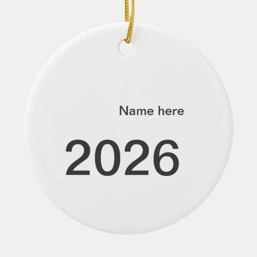 2026 2027 2028 name title here year bold letter  セラミックオーナメント (正面)