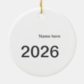 2026 2027 2028 name title here year bold letter  セラミックオーナメント (裏面)