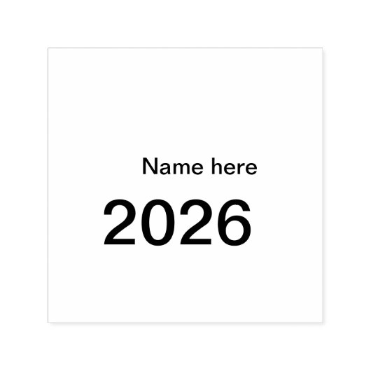 2026 2027 2028 name title here year bold letter セルフインキングスタンプ (デザイン)
