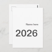 2026 2027 2028 name title here year bold letter  ポストカード (正面/裏面)