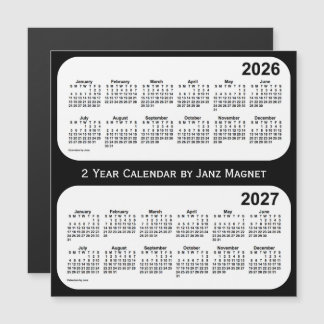 2026-2027 Janzによる白黒2年カレンダー