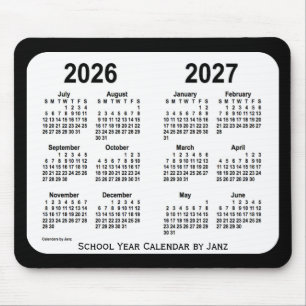 2026-2027 Janz著白黒学校のカレンダー マウスパッド