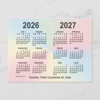 2026-2027 Rainbow Cloud School Calendar by Janz ポストカード