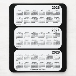 2026-2028 Janz著白黒3年のカレンダー マウスパッド