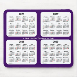 2026-2029パープルホリデーカレンダーby Janz マウスパッド