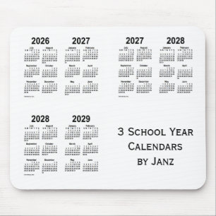 2026-2029白3学年カレンダーby Janz マウスパッド