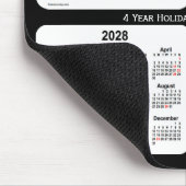 2026-2029 Janzによる白黒の祝日カレンダー マウスパッド (コーナー)