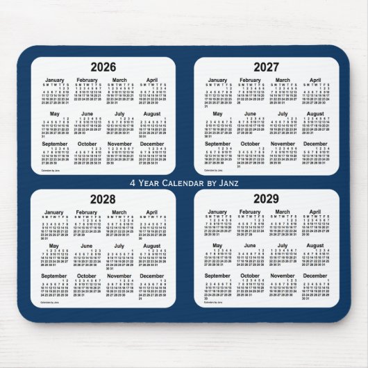 2026-2029 Police Box Blue 4 Year Calendar by Janz マウスパッド (正面)