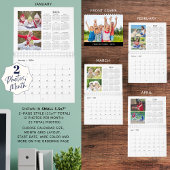 2026 2 Photos Per Month with 2026 Year at a Glance カレンダー