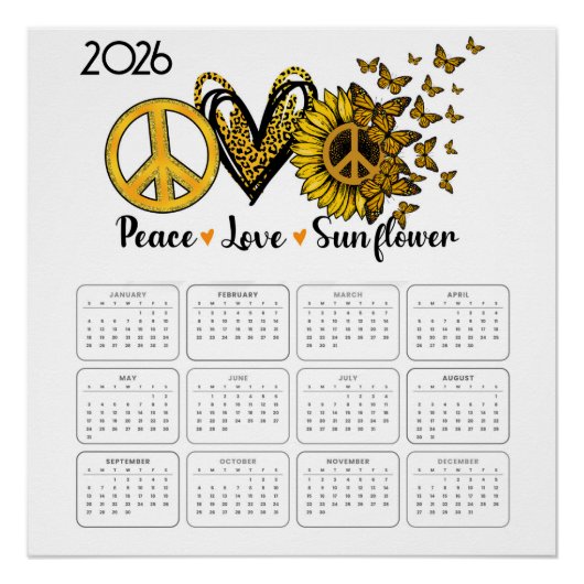2026: A Year of Peace, Love, and Sunflowers ポスター (正面)
