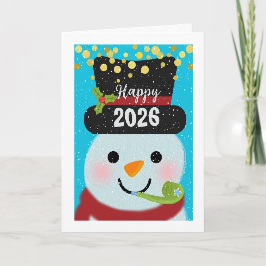 2026 Add a Year New Year Snowman カード (正面)
